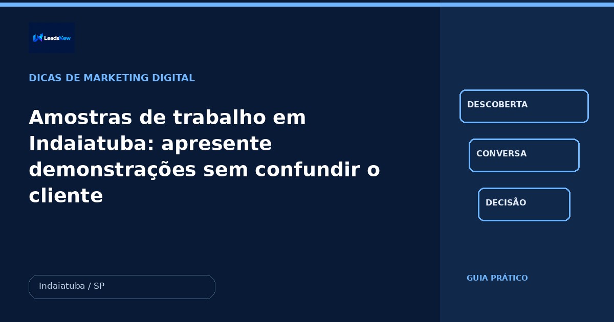 Amostras de trabalho em Indaiatuba: apresente demonstrações sem confundir o cliente