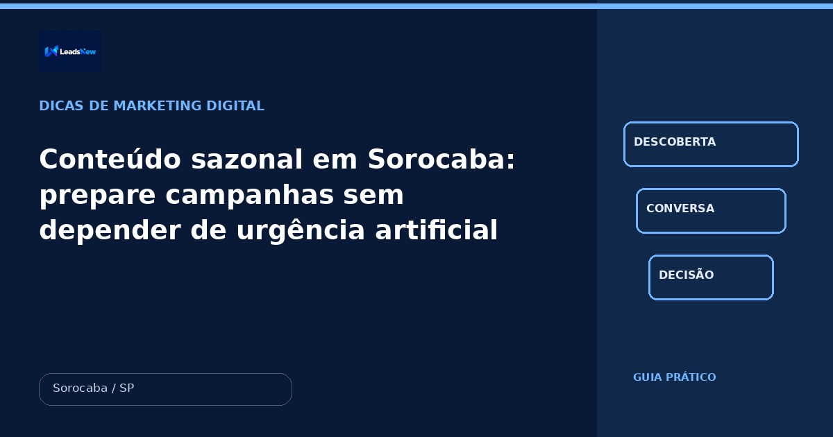 Conteúdo sazonal em Sorocaba: prepare campanhas sem depender de urgência artificial