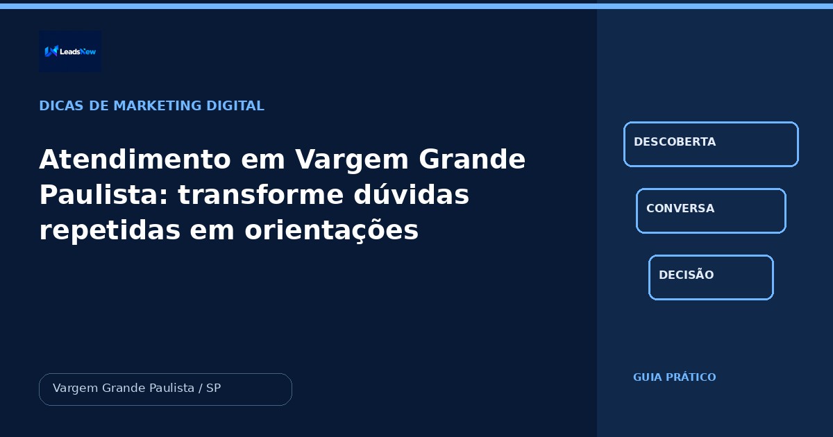 Atendimento em Vargem Grande Paulista: transforme dúvidas repetidas em orientações