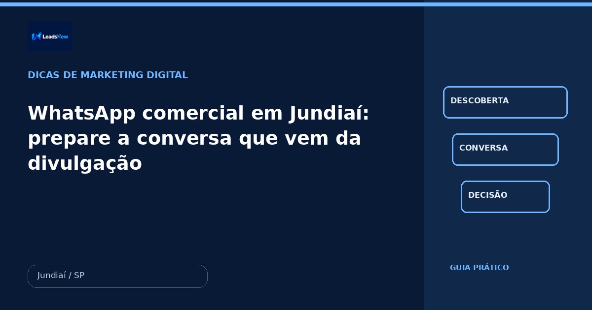 WhatsApp comercial em Jundiaí: prepare a conversa que vem da divulgação