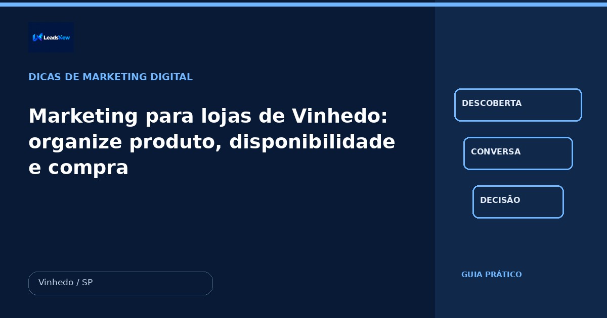Marketing para lojas de Vinhedo: organize produto, disponibilidade e compra