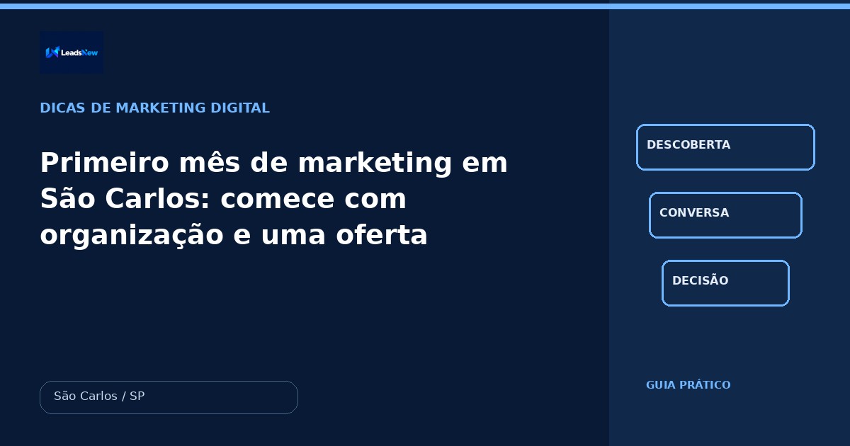 Primeiro mês de marketing em São Carlos: comece com organização e uma oferta