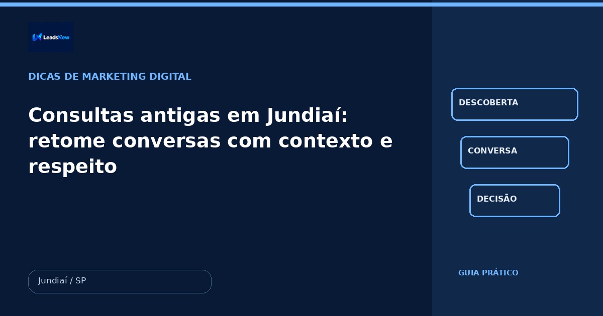 Consultas antigas em Jundiaí: retome conversas com contexto e respeito