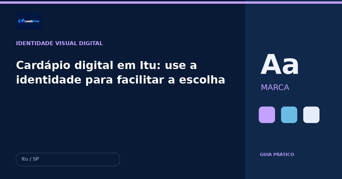 Cardápio digital em Itu: use a identidade para facilitar a escolha