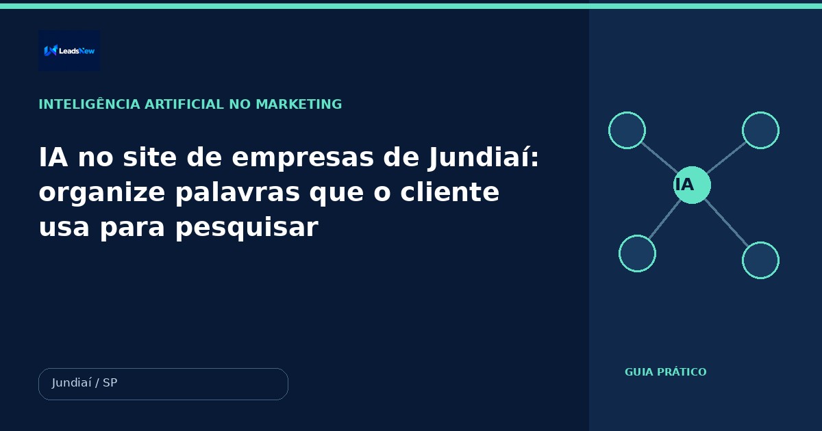 IA no site de empresas de Jundiaí: organize palavras que o cliente usa para pesquisar