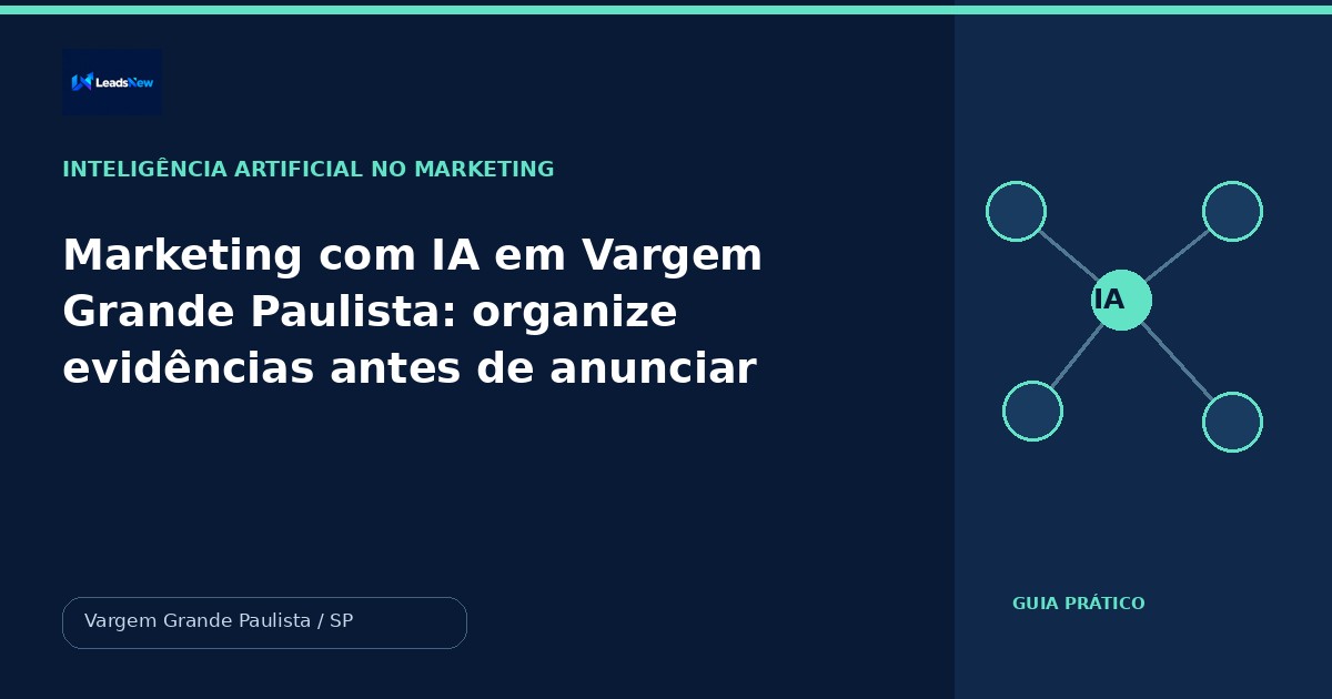 Marketing com IA em Vargem Grande Paulista: organize evidências antes de anunciar