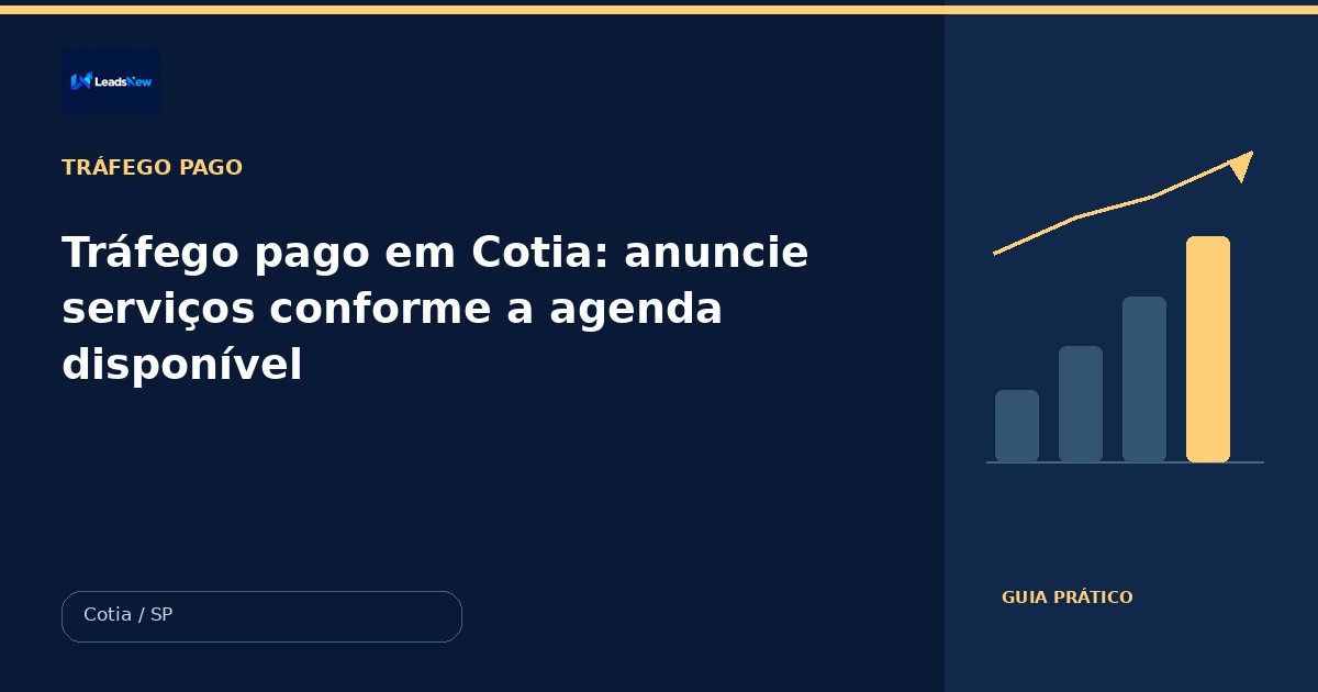 Tráfego pago em Cotia: anuncie serviços conforme a agenda disponível