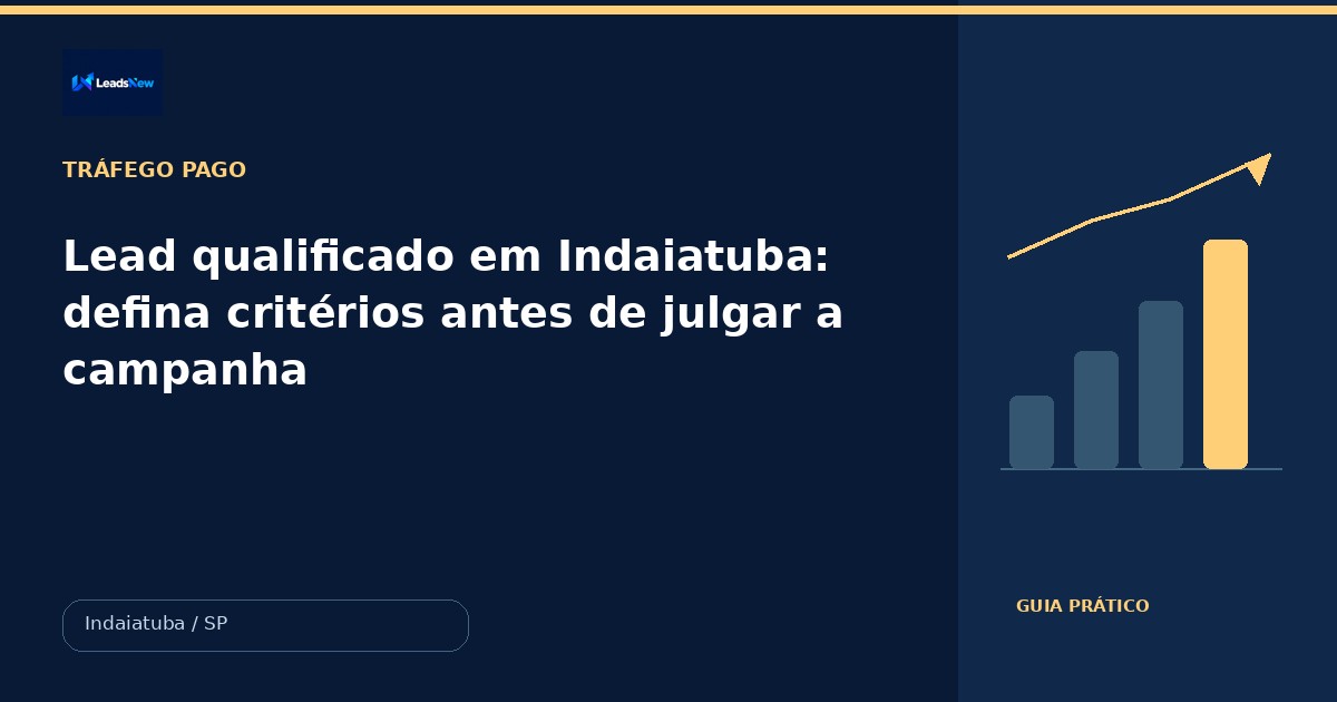 Lead qualificado em Indaiatuba: defina critérios antes de julgar a campanha